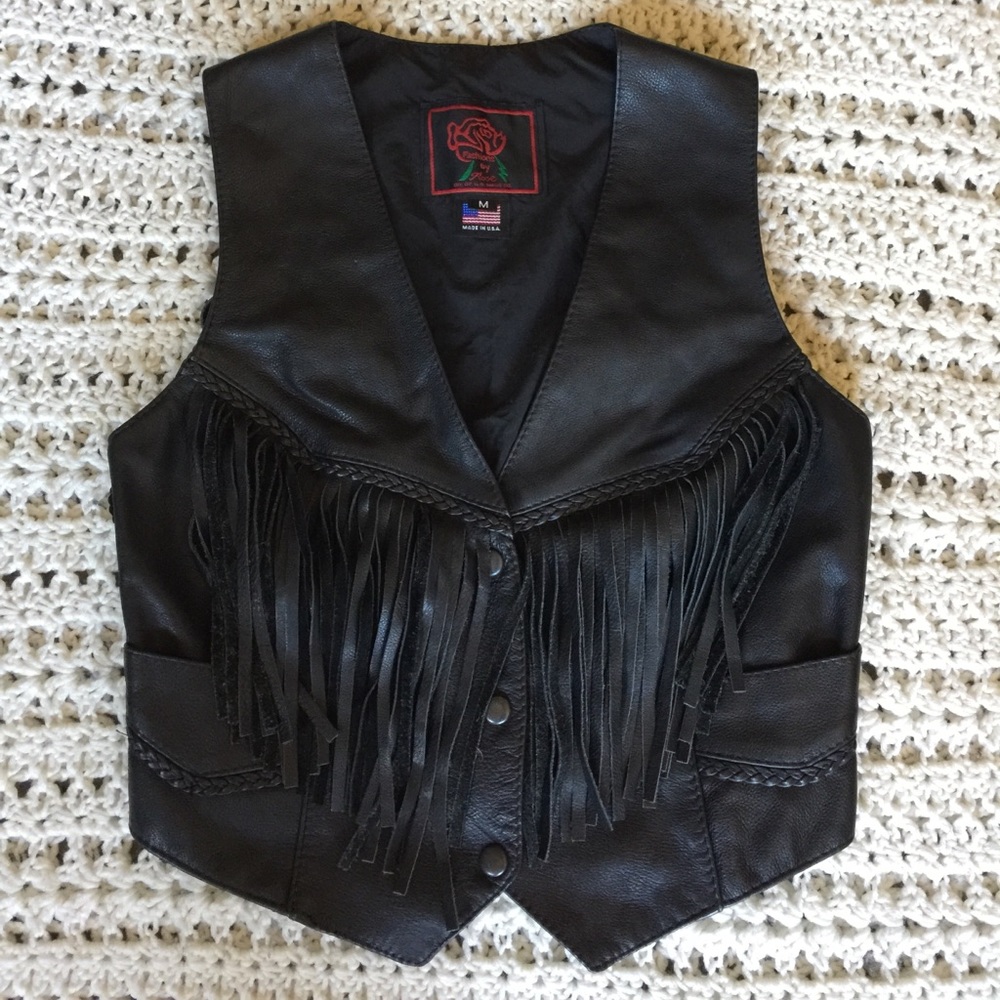 ❌❤️SOLD❤️❌AMAZING VINTAGE Leather Fringe Vest