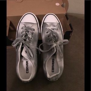 Grey and White Converse Sneakers