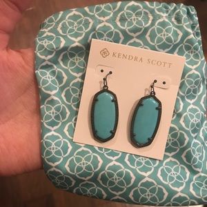 Kendra Scott Turquoise and Gunmetal Elle Earrings