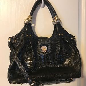 Large black Brahmin purse