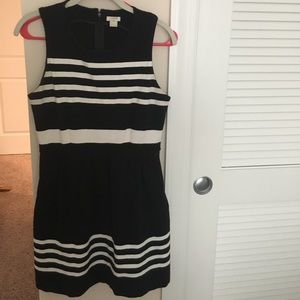J. Crew black and white striped dress