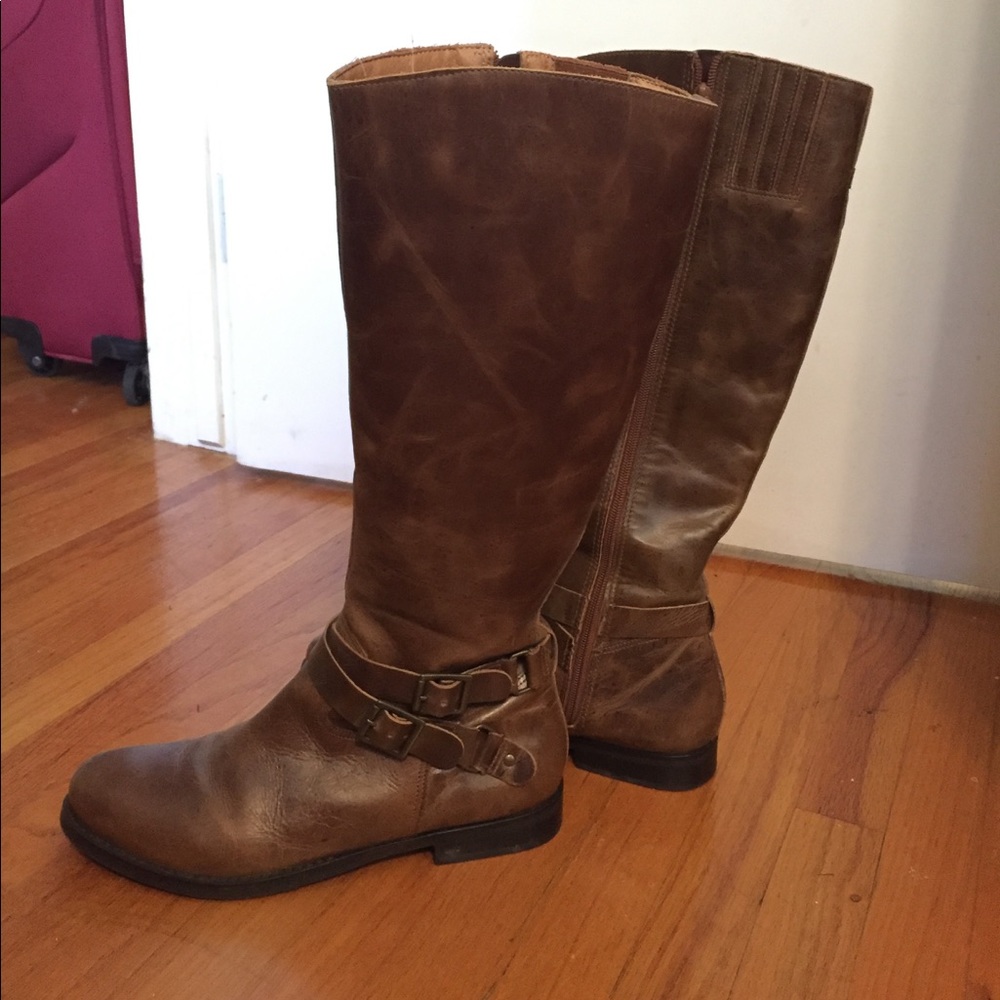 Brown riding boots