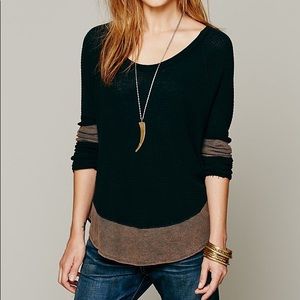 Free People Diamond Dozen Thermal Black/Brown XS