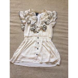 White/Cream ruffle top H&M