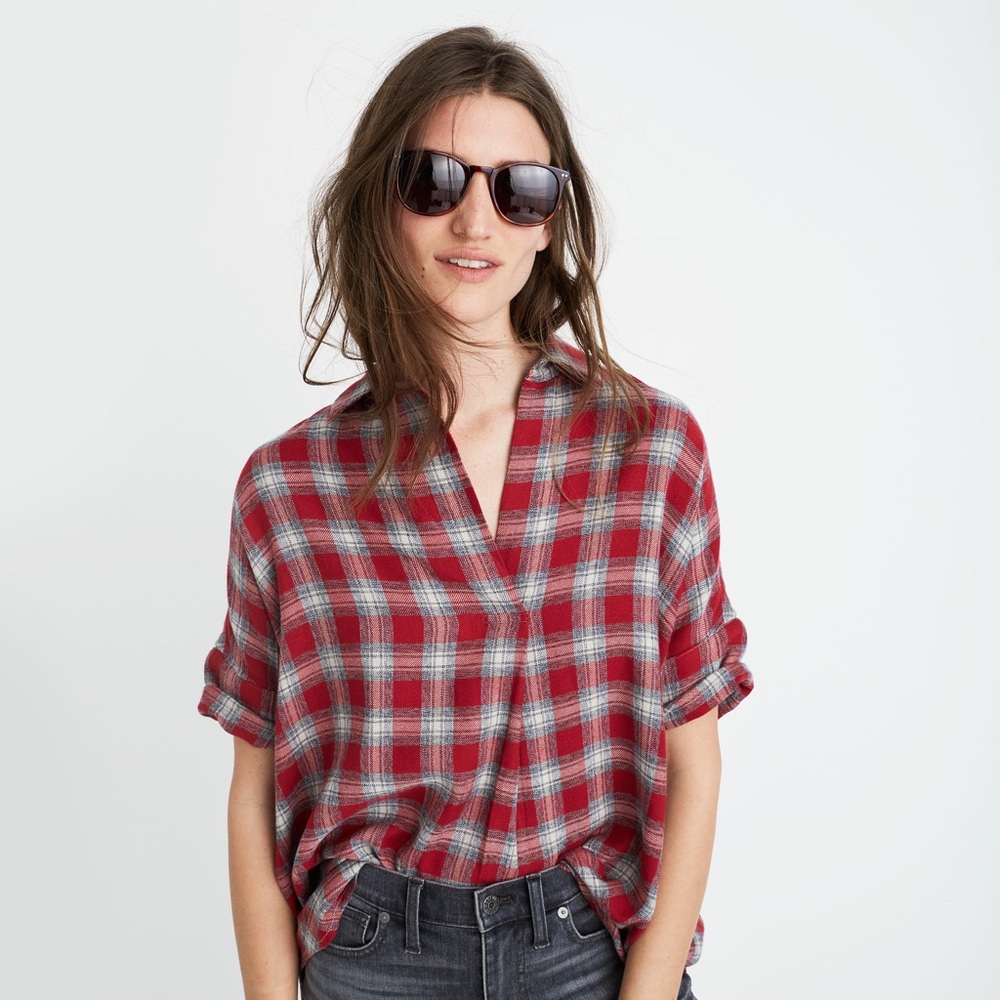 Madewell Fairfax Plaid Popover