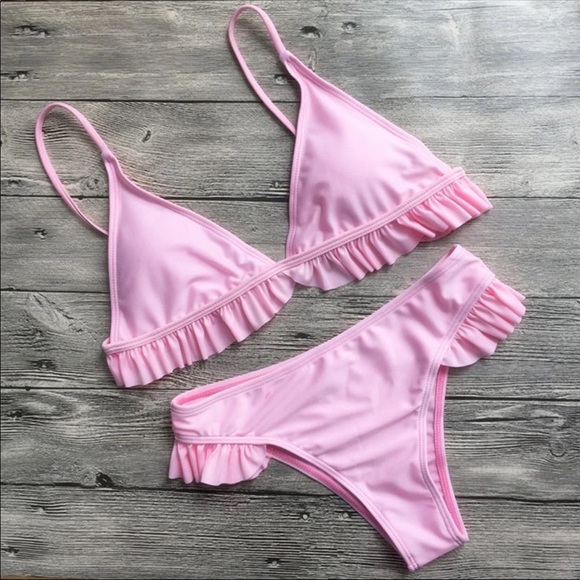 🚨LAST ONE🚨 pink ruffle cheeky bikini NWOT - Picture 4 of 5
