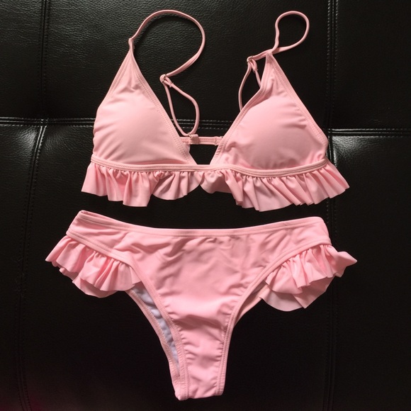 🚨LAST ONE🚨 pink ruffle cheeky bikini NWOT - Picture 5 of 5