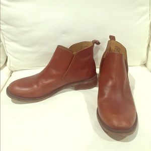 Lucky Brand Cognac Leather Chelsea Booties