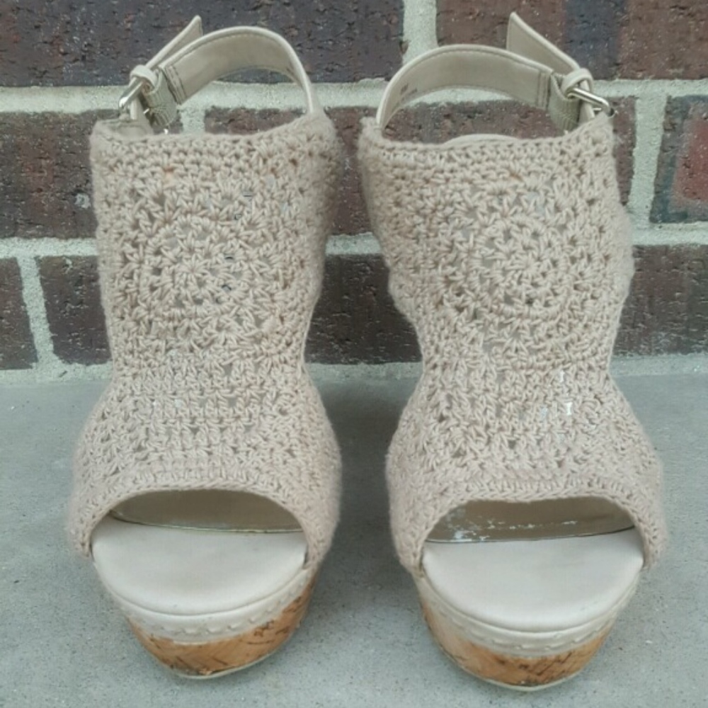 Audrey Brooke Wedge Sandal with Leather Buckle