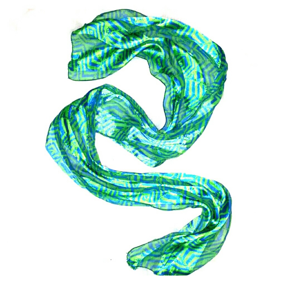 Gorgeous Silk & Polyester Chevron Scarf
