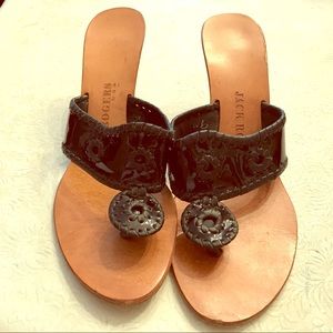 Jack Rogers wedges-black and wood