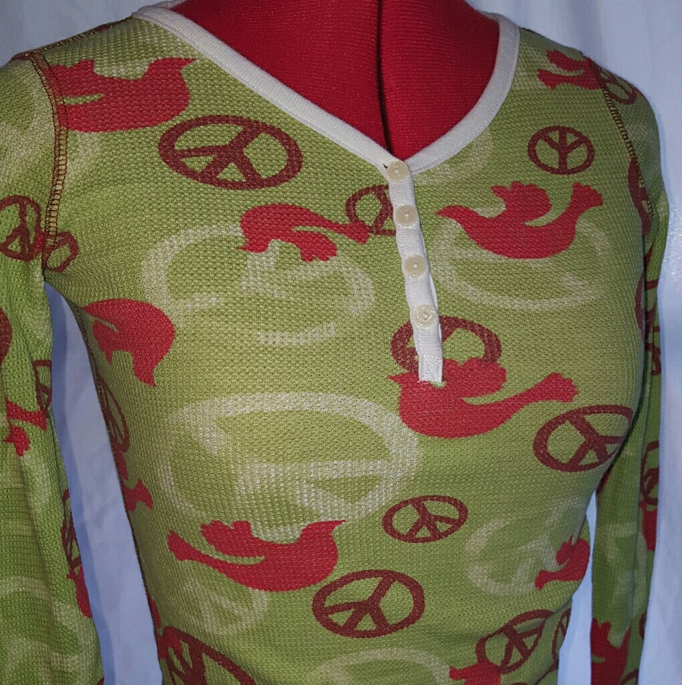 Girl's Long-sleeve Waffle Shirt size Large