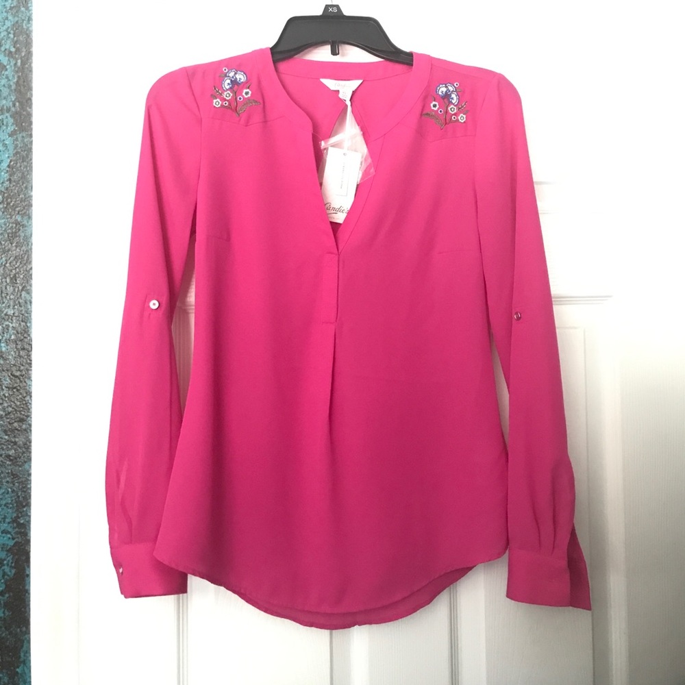 Pink long sleeve blouse