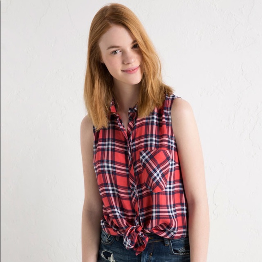 Brescia plaid sleeveless shirt