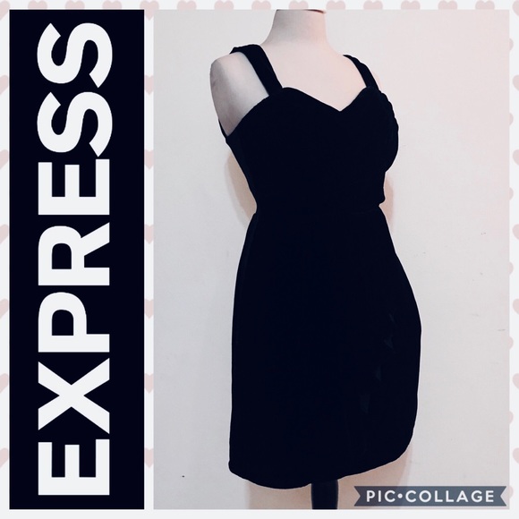 Little Black Velvet Dress by EXPRESS - Picture 1 of 6
