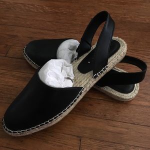 Zara black slingback espadrilles W9