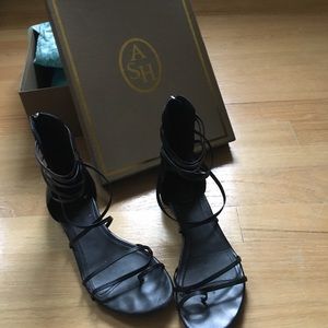 Strappy flat sandals.