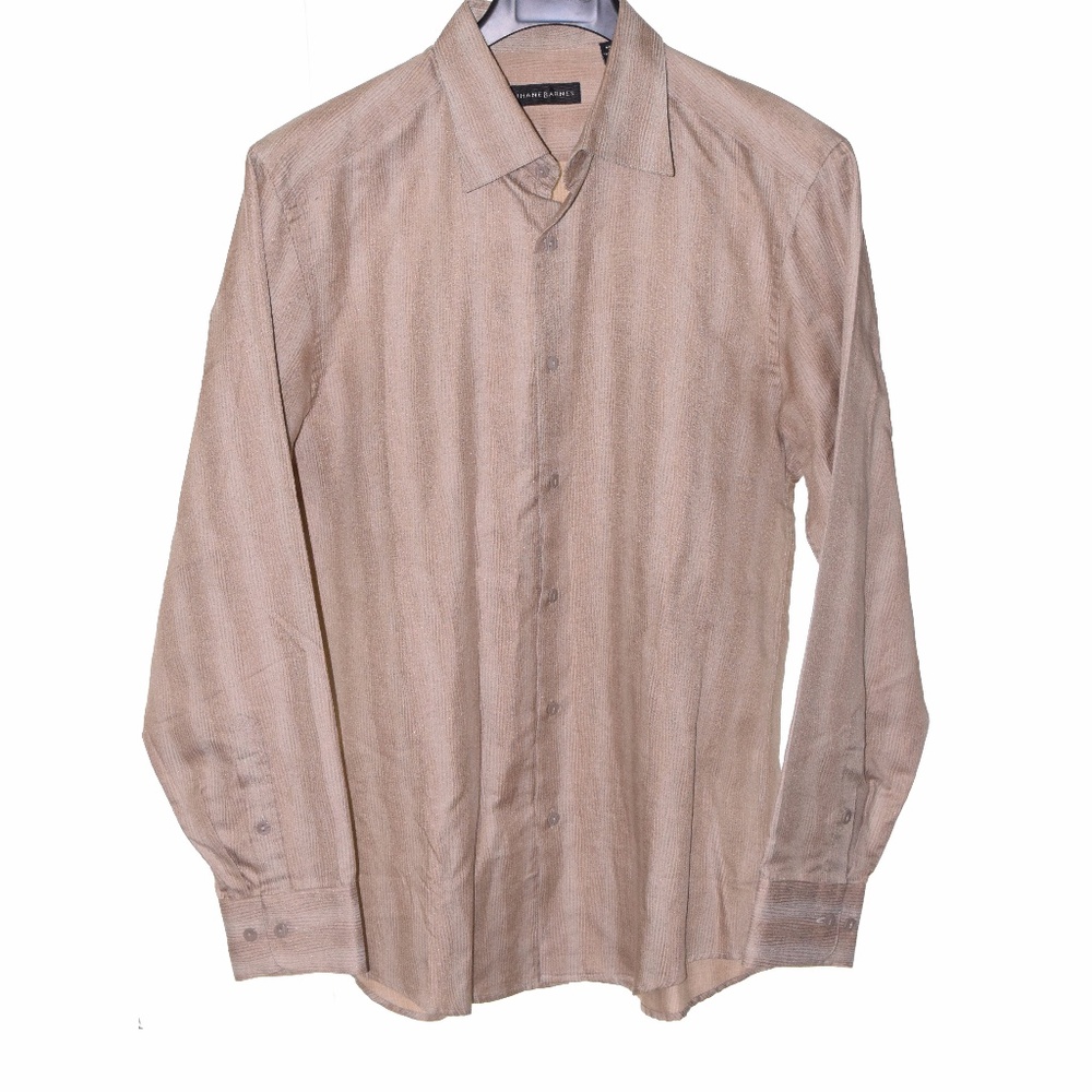 Jhane Barnes (Large) Brown Button Front Long Sleev