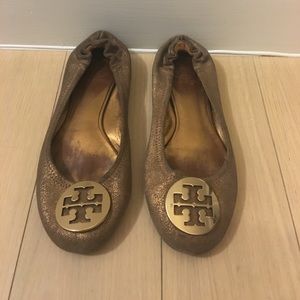 Brown Shimmer Tory Burch Flats