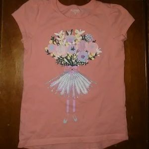Girls Salmon color short sleeve shirt