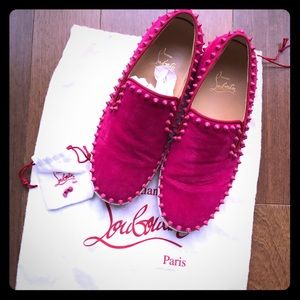 Christian Louboutin Pink Pik Boat Spiked Sneaker