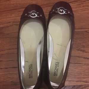 NEVER WORN! Mk Leather Flats In Cranberry Red!