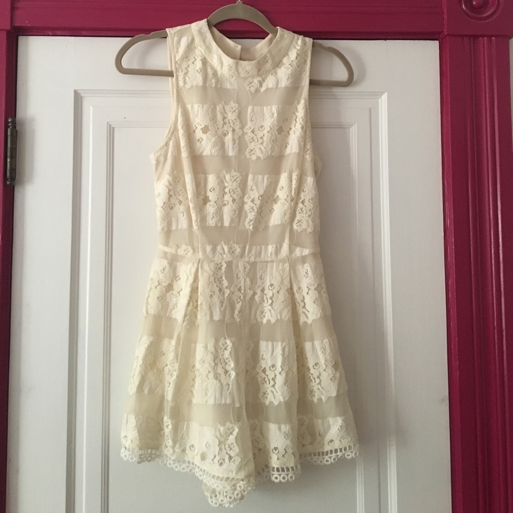 Cream Lace Romper