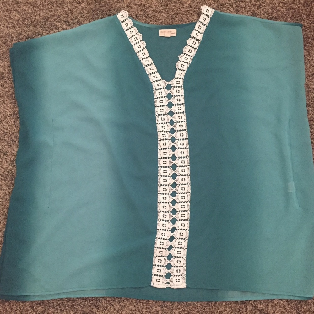 L/XL Teal Ombre Beach Cover Up ~ Sheer