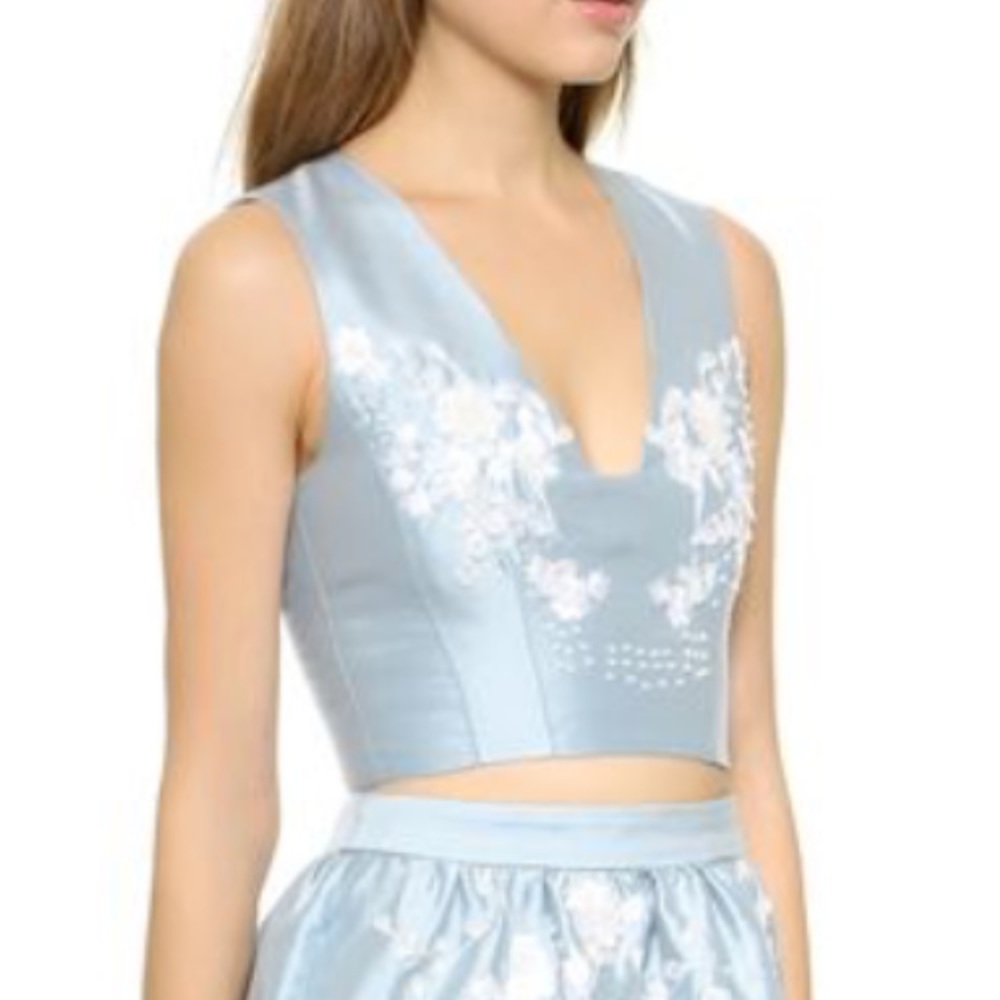 Beautiful silk crop top with beaded accent