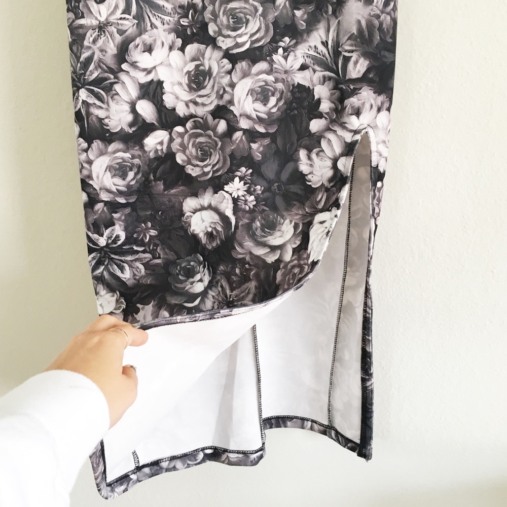 🛑Front Slit Floral Midi Bodycon Dress - Picture 4 of 6