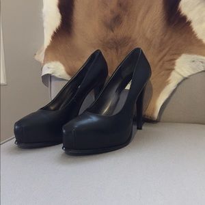 Black platform stilettos
