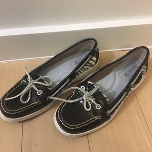 Black Patent Leather Sperrys