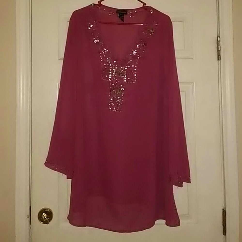 Sheer beaded blouse