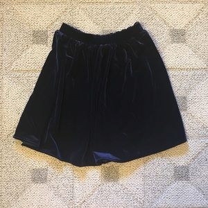 Navy Blue Velvet Circle Skirt // American Apparel