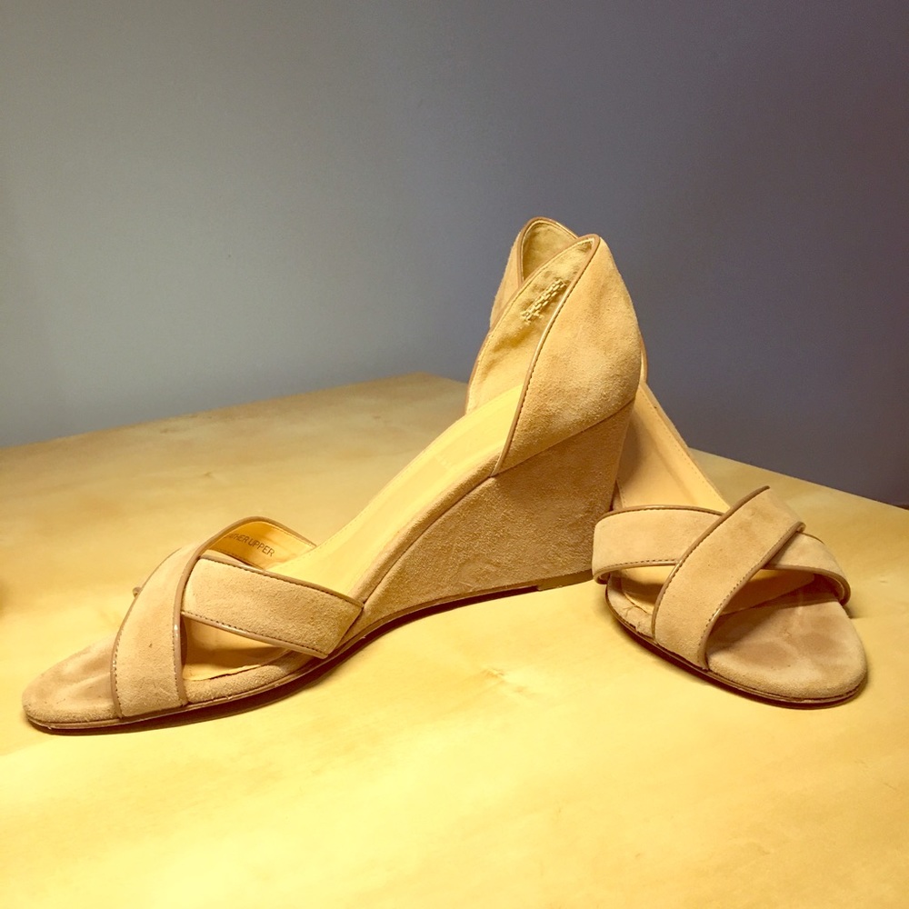 J. Crew Greta suede sandals in sandstone