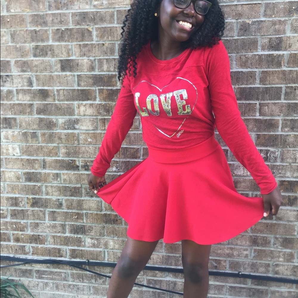 Red long sleeve shirt