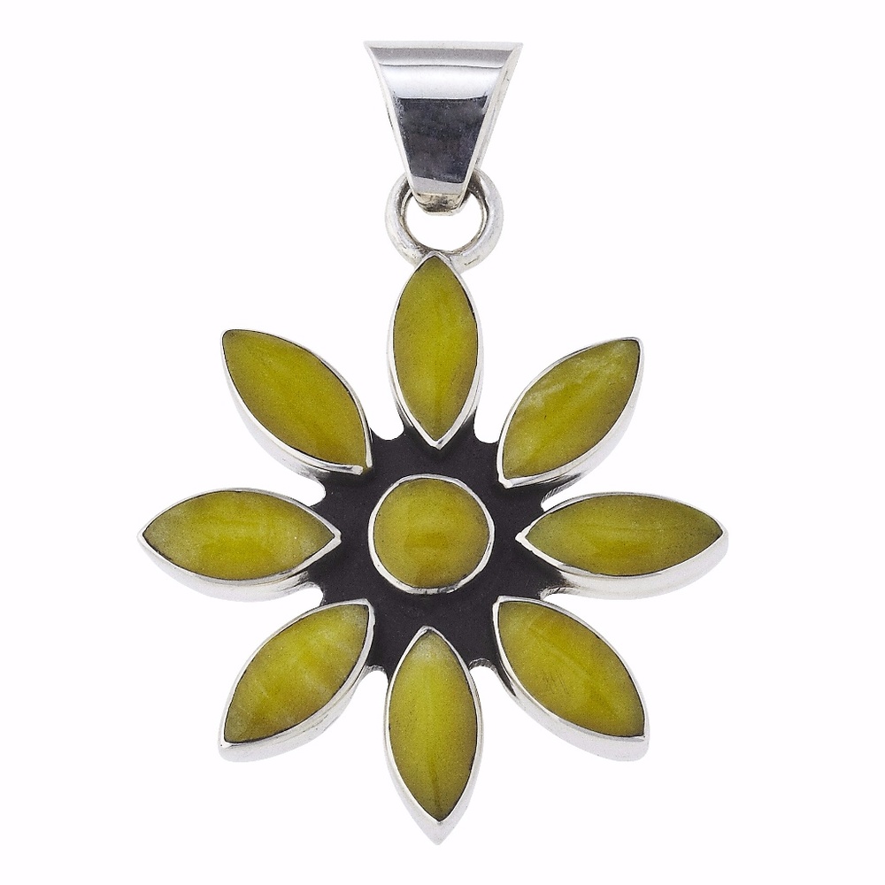 Kele & Co Yellow Flower Pendant in .925 Sterling