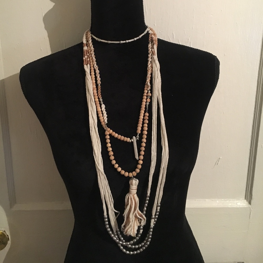 Coachella choker/tassel necklace