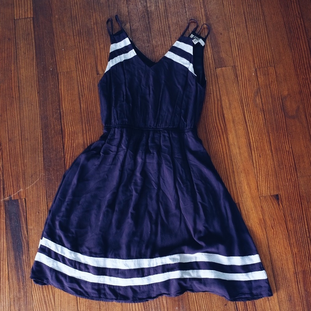 Navy and white dress
