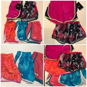 Nike Under Armour Girls SZ M Shorts Bundle