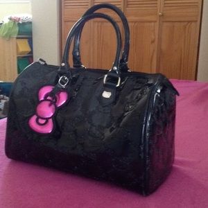 Loungefly Hello Kitty Black Embossed City Bag