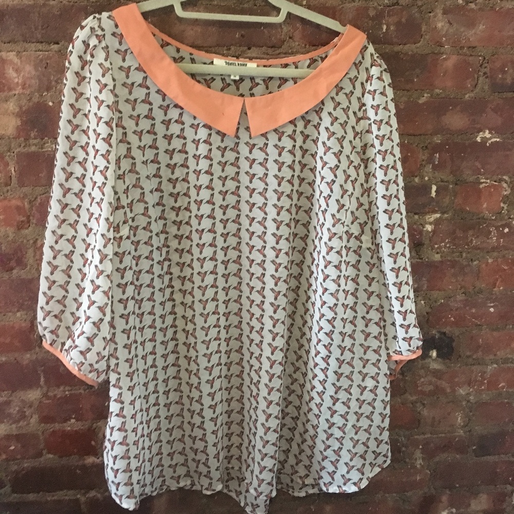 Hummingbird Print Blouse