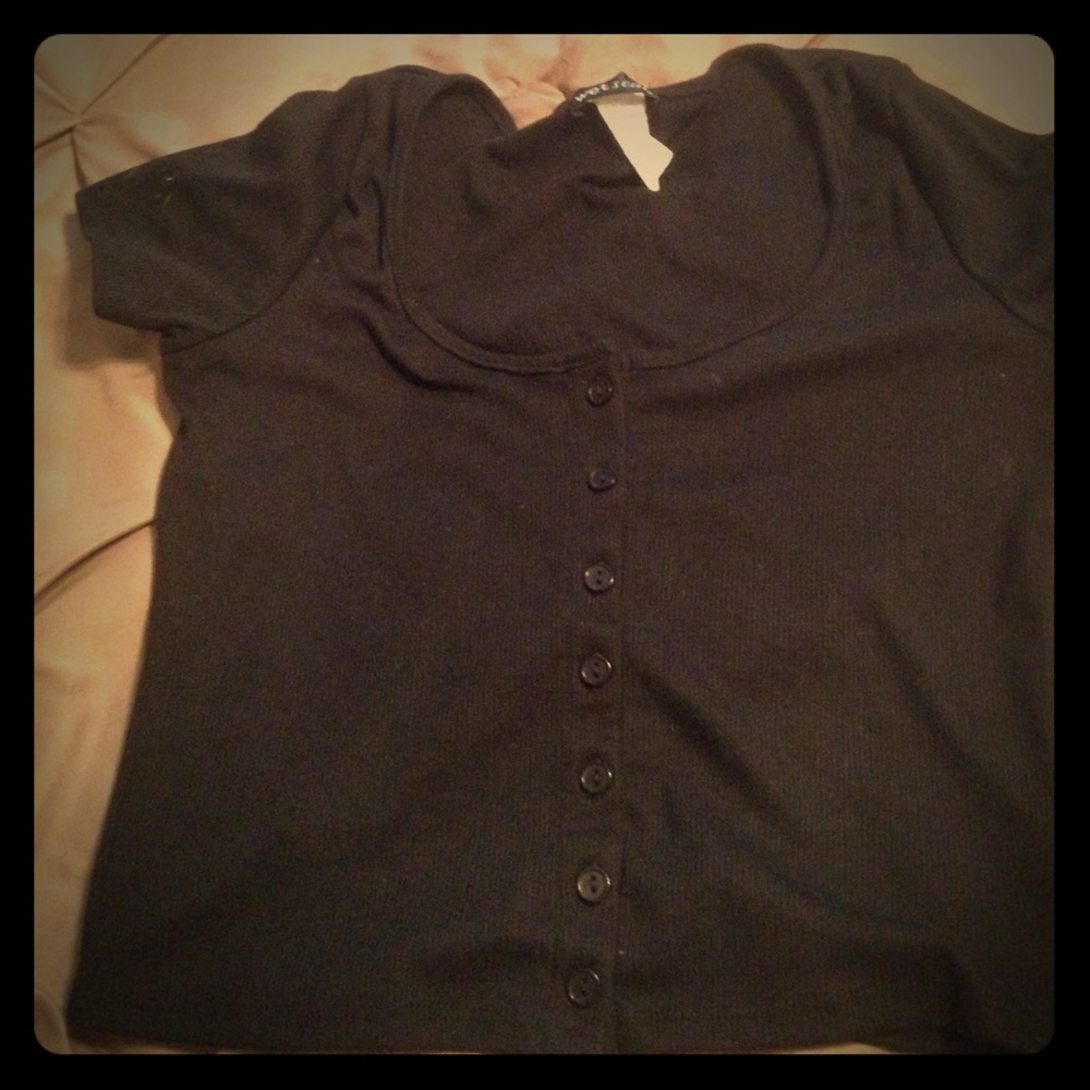 Full cover button up crop top