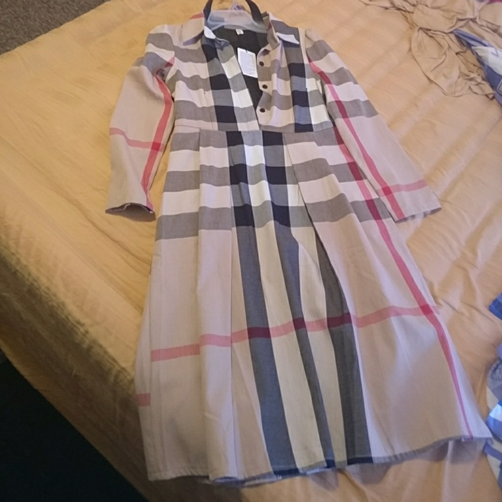 Women's long plaid dress