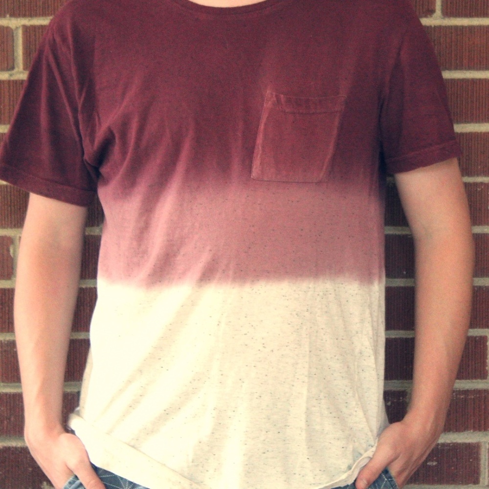 T Shirt with Dip Dye and Pocket