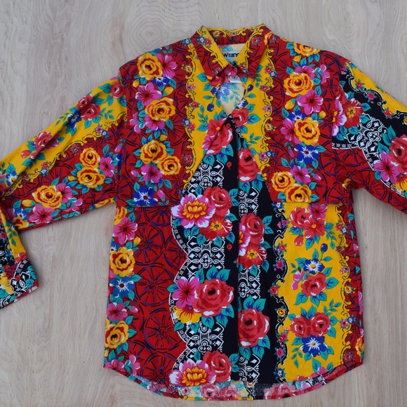 Wrangler Tops - WRANGLER Vintage Patterned Western Button-up Shirt