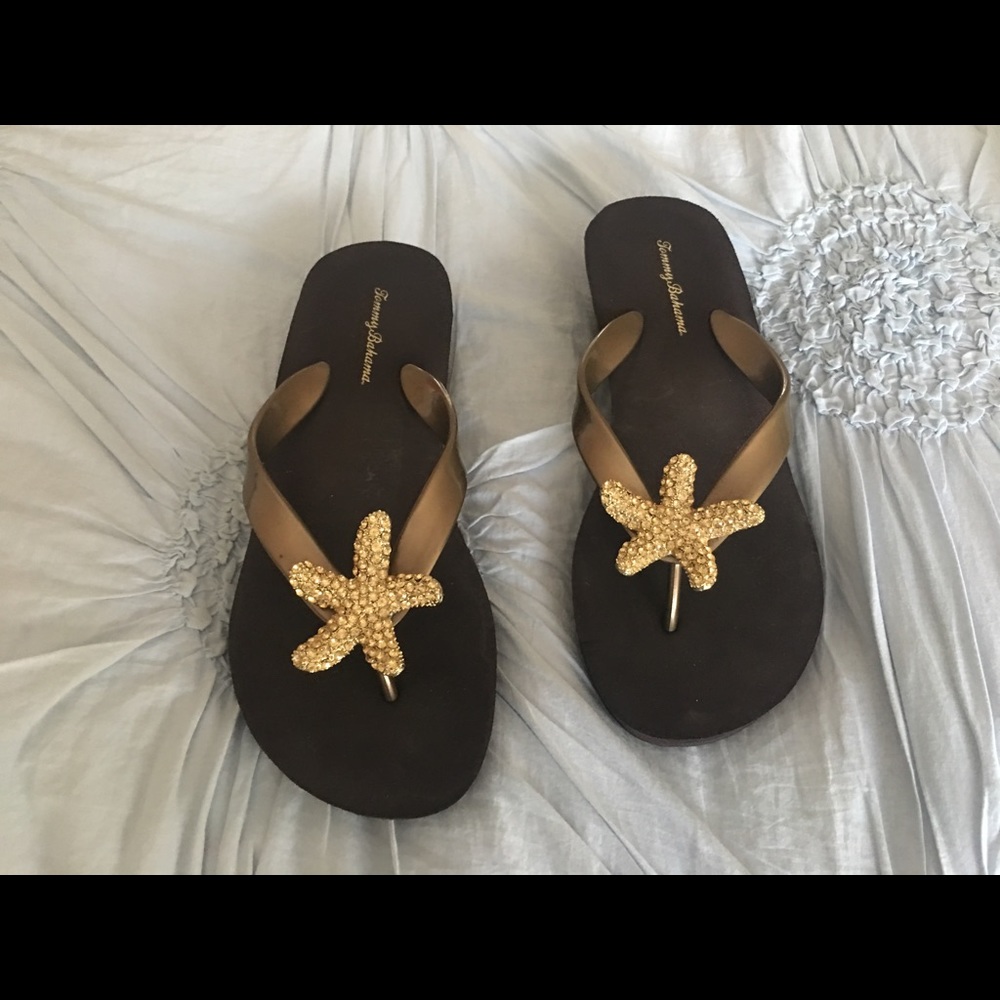 Tommy Bahama wedge flip flops NWOT