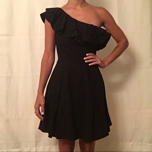 ABS by Allen Schwartz one shoulder ruffle dress