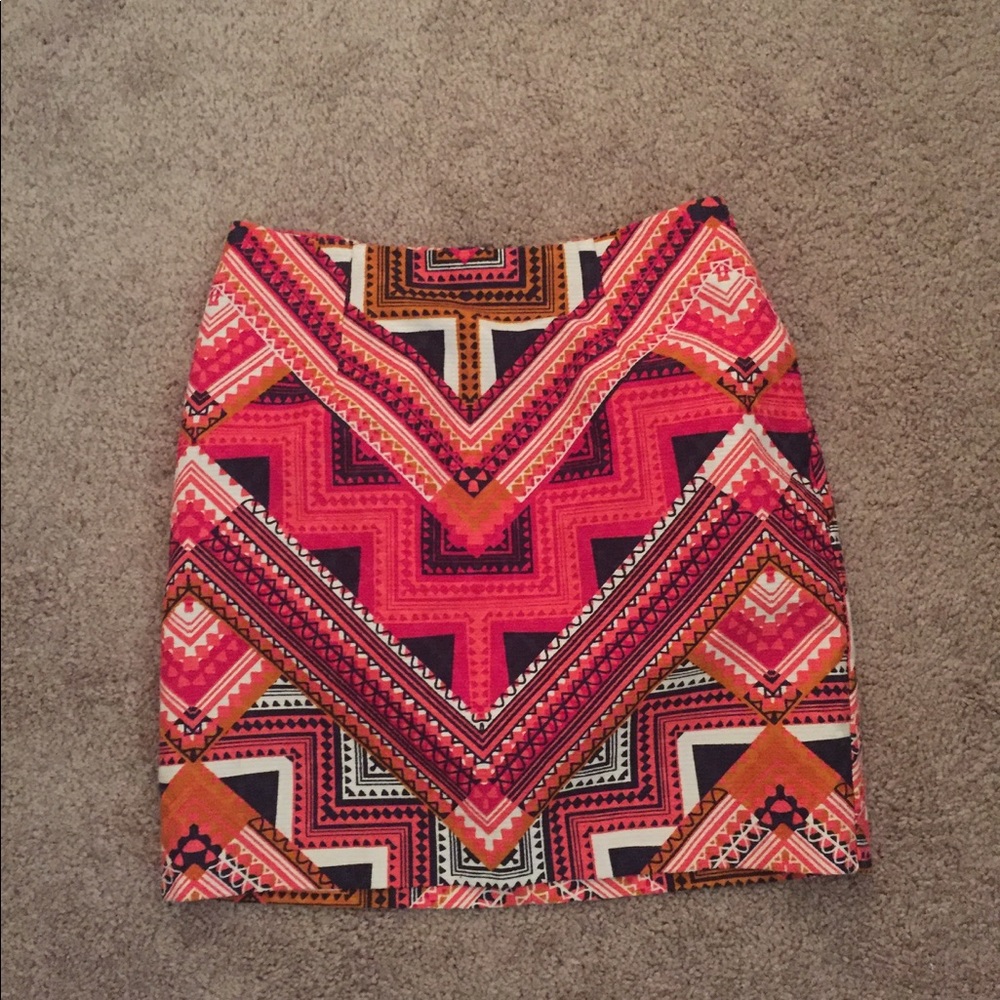 Pink Aztec Pattern Mini Skirt