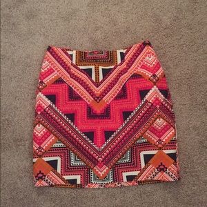 Pink Aztec Pattern Mini Skirt